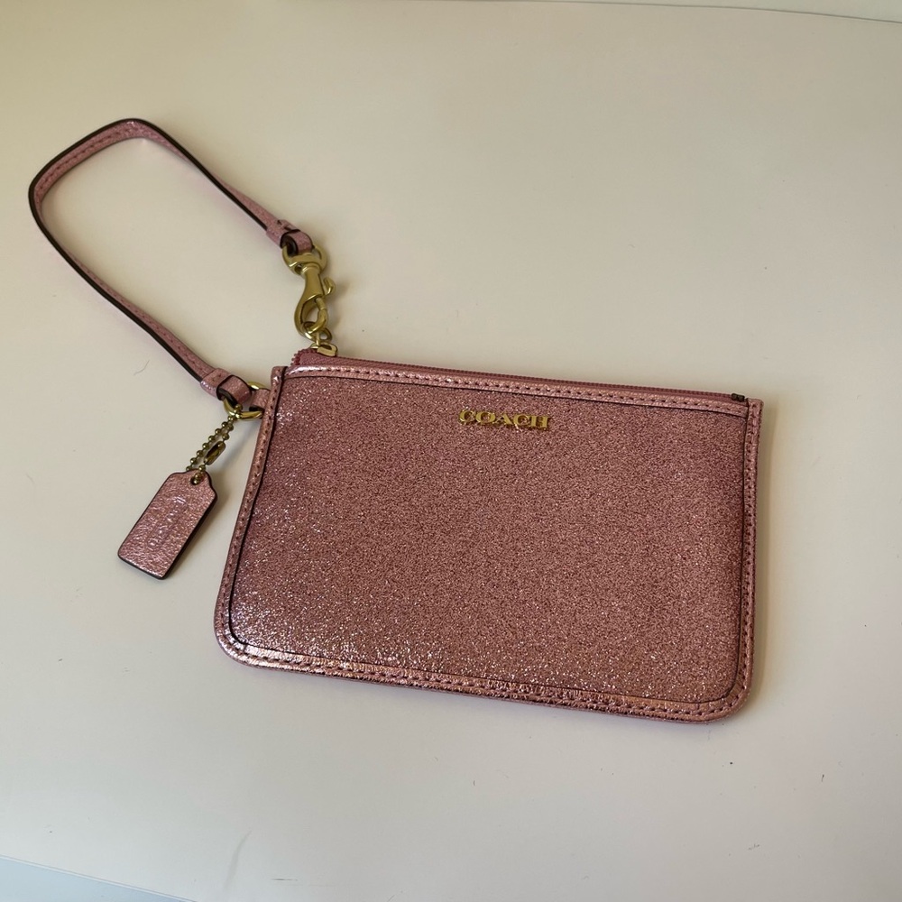 Coach Pink Glitter Wristlet